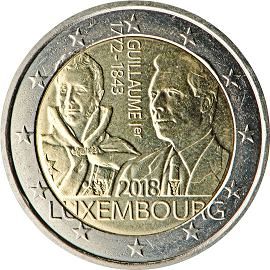 монета 2 евро 2018 luxembourg_175thanniv_duke монета 2 евро 2018 luxembourg_175thanniv_duke