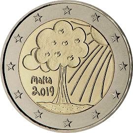 монета 2 евро 2019 mt_nature_dvpt монета 2 евро 2019 mt_nature_dvpt