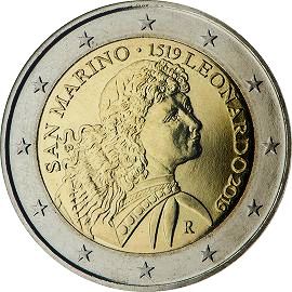 монета 2 евро 2019 sm_500annivdeathLeoDV монета 2 евро 2019 sm_500annivdeathLeoDV