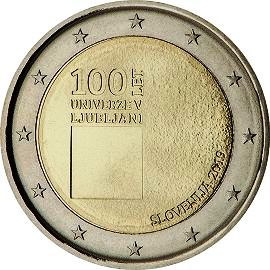 монета 2 евро 2019 sv_100anni_university_ljublja монета 2 евро 2019 sv_100anni_university_ljublja