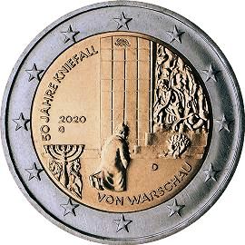 монета 2 евро 2020 de_50_kniefall_warschau монета 2 евро 2020 de_50_kniefall_warschau