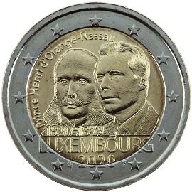 монета 2 евро 2020 lu_200annivbirthPrHenri монета 2 евро 2020 lu_200annivbirthPrHenri