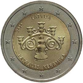 монета 2 евро 2020 lv_latgalian_ceramics монета 2 евро 2020 lv_latgalian_ceramics