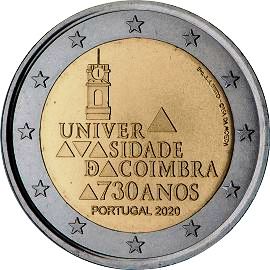 монета 2 евро 2020 pt_university_coimbra монета 2 евро 2020 pt_university_coimbra