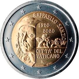 монета 2 евро 2020 vc_500raphael_sanzio монета 2 евро 2020 vc_500raphael_sanzio