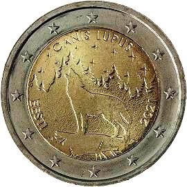 монета 2 евро 2021 estonia-wolf монета 2 евро 2021 estonia-wolf