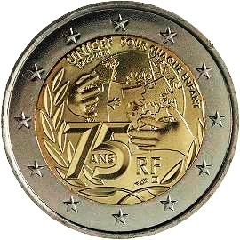 монета 2 евро 2021 fr_unicef монета 2 евро 2021 fr_unicef