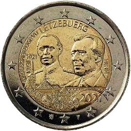монета 2 евро 2021 lu_grand_duc_anniversary монета 2 евро 2021 lu_grand_duc_anniversary