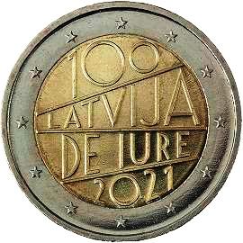 монета 2 евро 2021 lv_100_anniversary_iure монета 2 евро 2021 lv_100_anniversary_iure