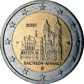 2 евро 2021 Sachsen-Anhalt 2 евро 2021 Sachsen-Anhalt
