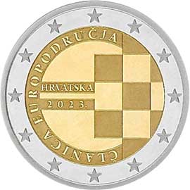 Эстония 2 евро 2023 Хорватия 2 евро 2023