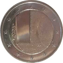 Франция 2 евро 2025 Финляндия 2 евро 2025