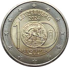2 евро 2024 Люксембург 2 евро 2024