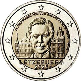 2 евро 2025 Люксембург 2 евро 2025