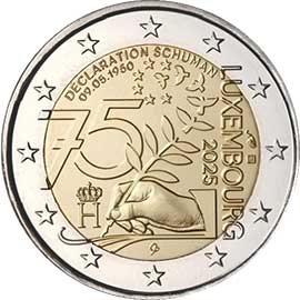 2 евро 2025 Люксембург 2 евро 2025