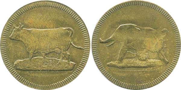 игровые жетоны Корова и Слон