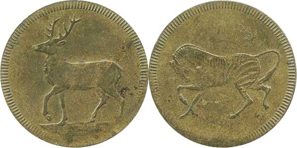 игровые жетоны Олень и zebra