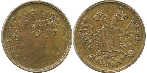 игровой жетон Victoria и double-голова eagle