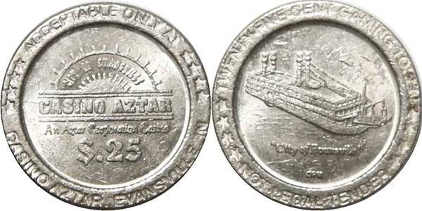 игровой жетон 25c aztar
