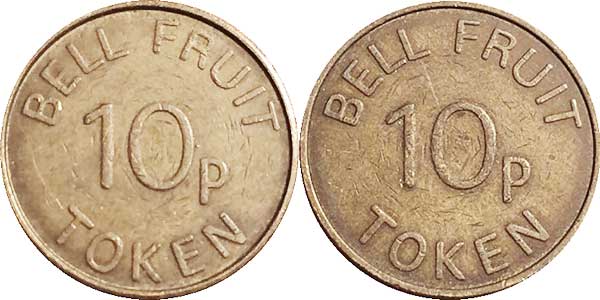 игровой жетон bell fruit 10p