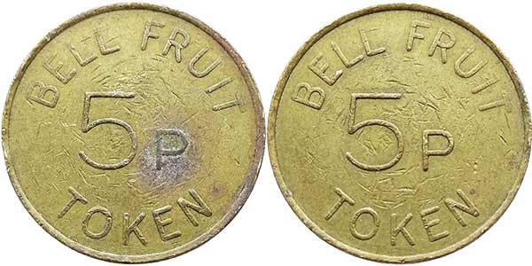 игровой жетон bell fruit 5p