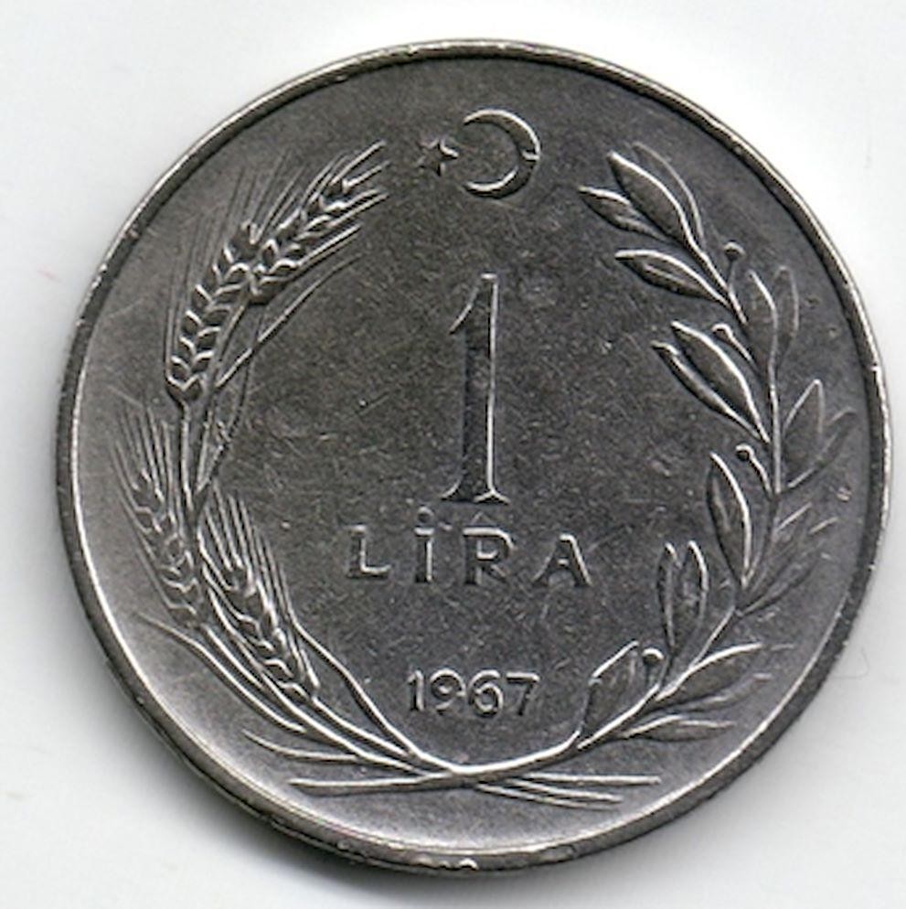 1 Лира 1967 Аверс