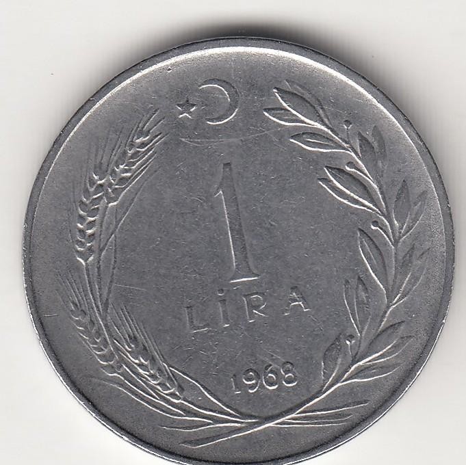 1 Лира 1968 Аверс