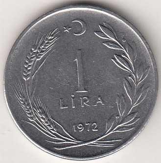 1 Лира 1972 Аверс