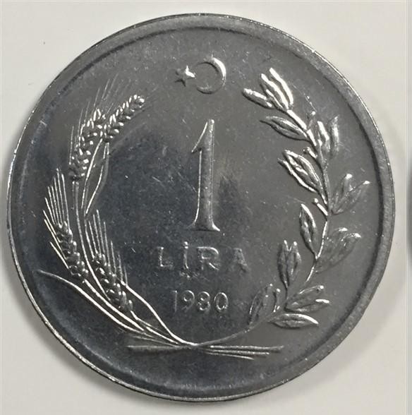 1 Лира 1980 Аверс
