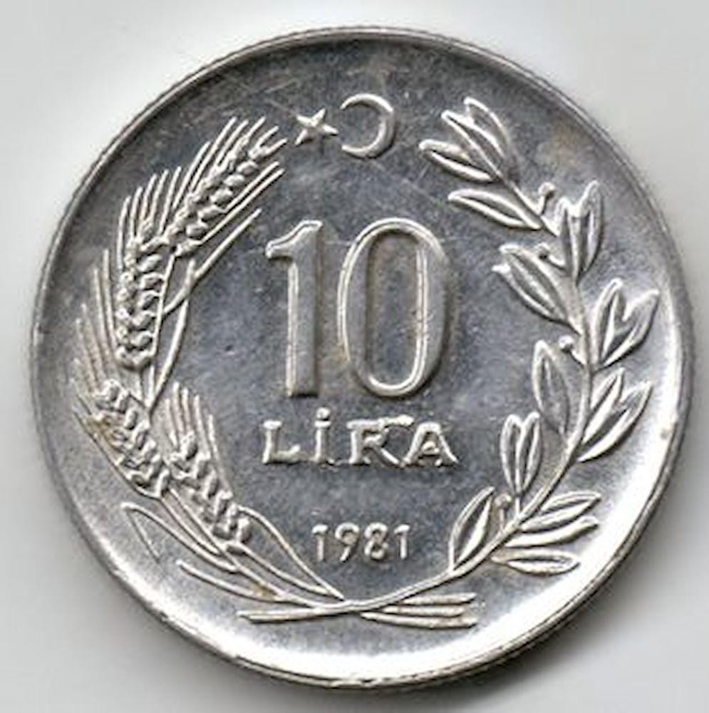 10 Лира 1981 Аверс