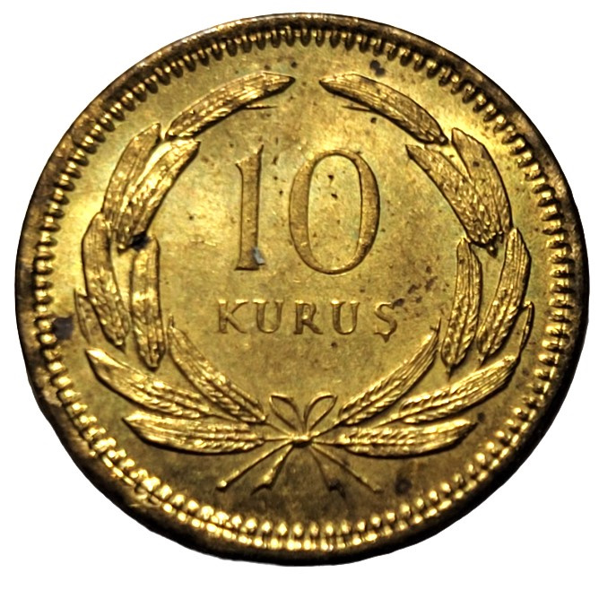 10 куруш 1955 Аверс