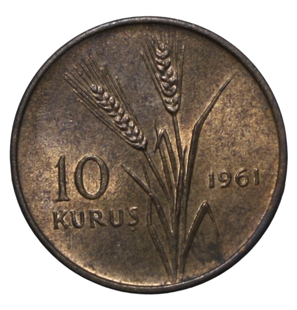 10 куруш 1961 Аверс