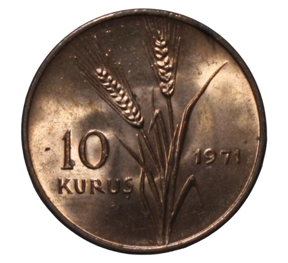 10 куруш 1971 Аверс