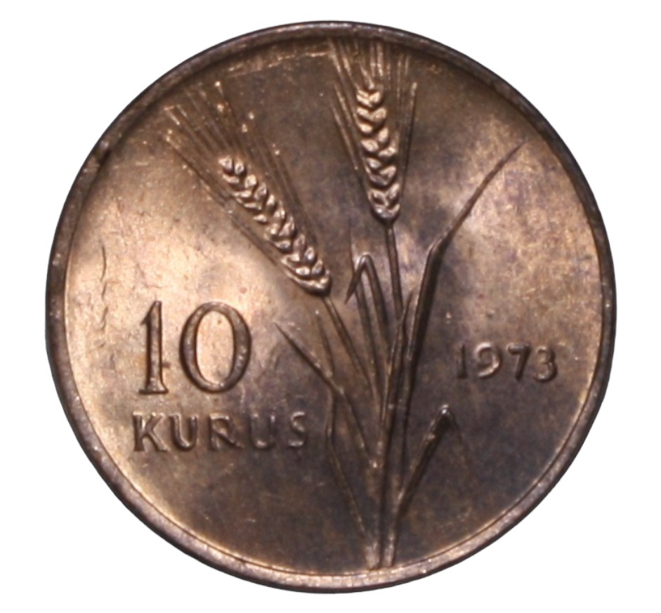 10 куруш 1973 Аверс