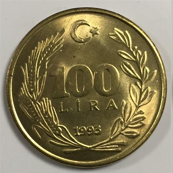 100 Лира 1993 Аверс