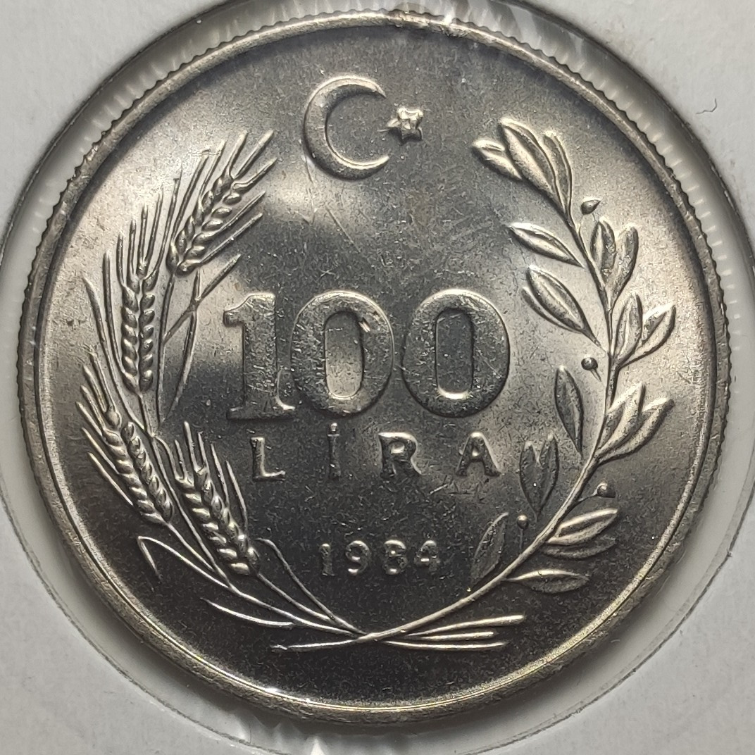 100 Лира 1984 Реверс