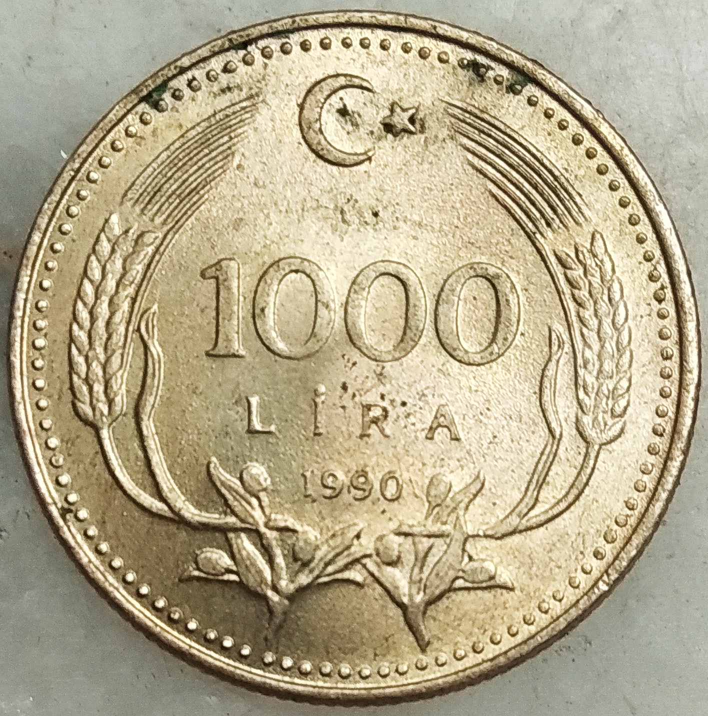 1000 Лира 1990 Аверс