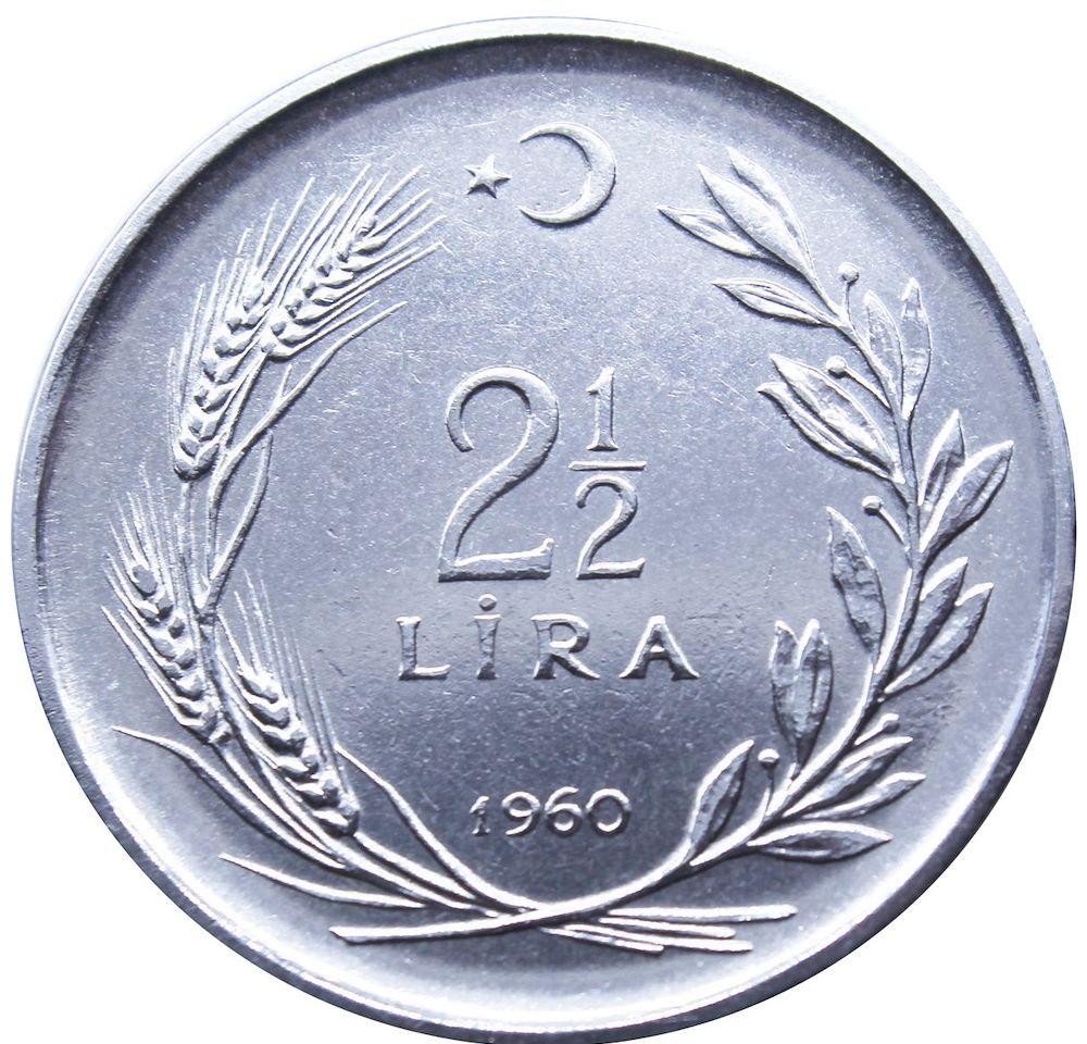 2 1/2 Лира 1960 Аверс