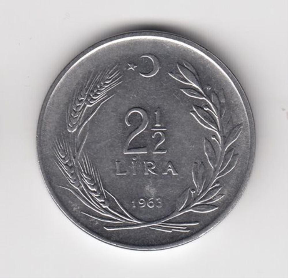 2 1/2 Лира 1963 Аверс
