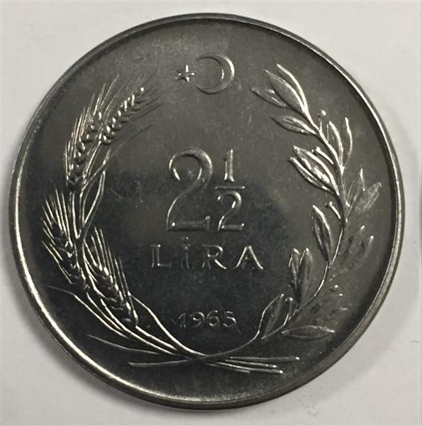 2 1/2 Лира 1965 Аверс