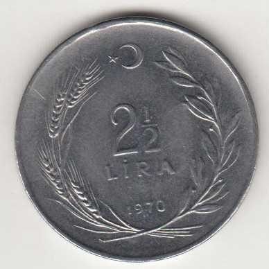 2 1/2 Лира 1970 Аверс