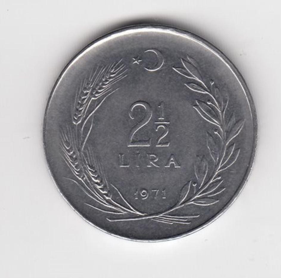 2 1/2 Лира 1971 Аверс
