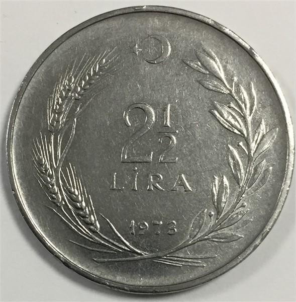 2 1/2 Лира 1973 Аверс