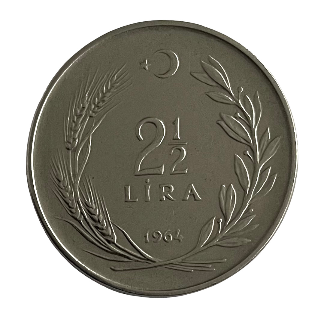 2 1/2 Лира 1964 Аверс