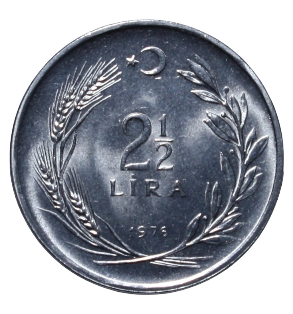 2 1/2 Лира 1976 Аверс