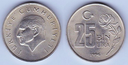 25 тысяч лир 1996