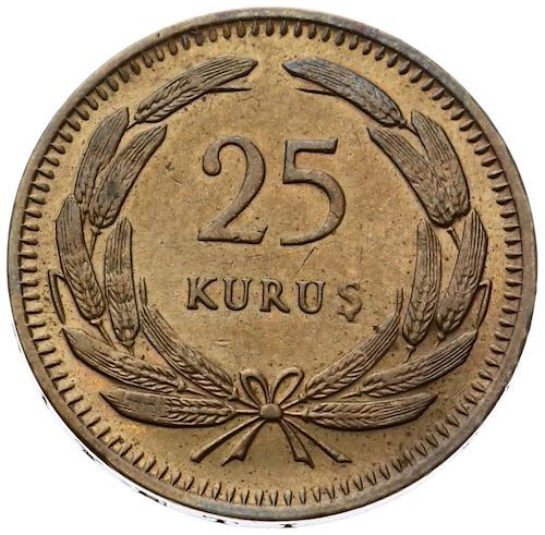 25 куруш 1948 Аверс