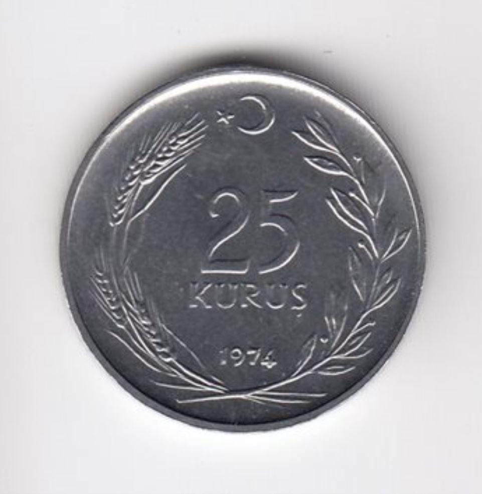 25 куруш 1974 Аверс