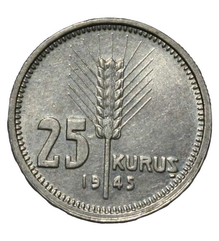 25 куруш 1945 Аверс