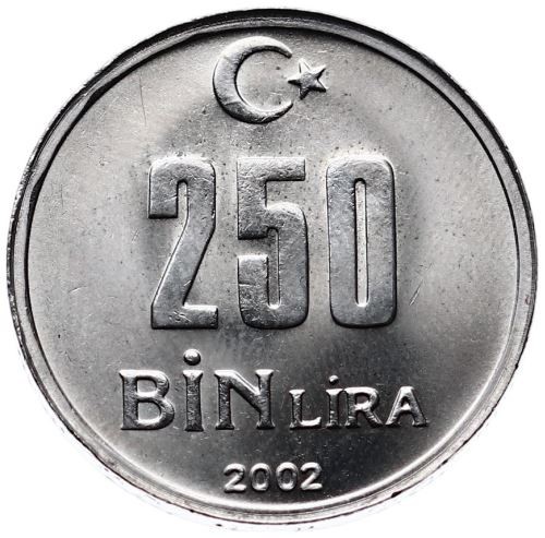 250.000 Лира 2002 Аверс